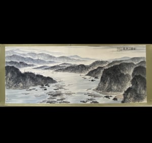 Attribute to Fu Baoshi,Chinese Ink Color Painting