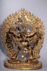 Qing Chinese Gilt Bronze Buddha Sculpture