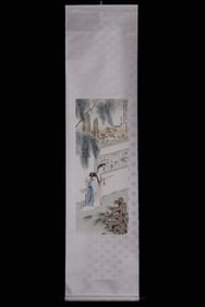 Chinese Ink Color Scroll Painting ,Signed