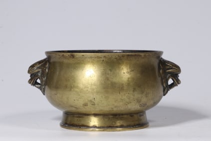Chinese Gilt Bronze Incense Burner,Mark