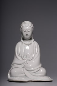 Chinese Blanc De Porcelain Guanyin Statue