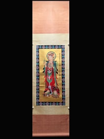 Chinese Ink Color Scroll Painting ,Signed