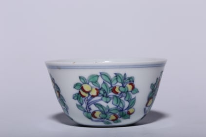 Chinese Doucai Porcelain Cup,Mark