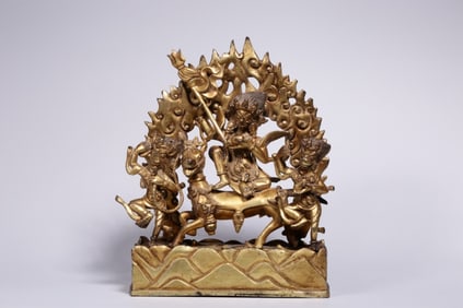 Qing Chinese Gilt Bronze Buddha