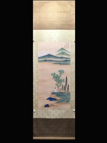 Chinese Ink Color Scroll Painting ,Signed