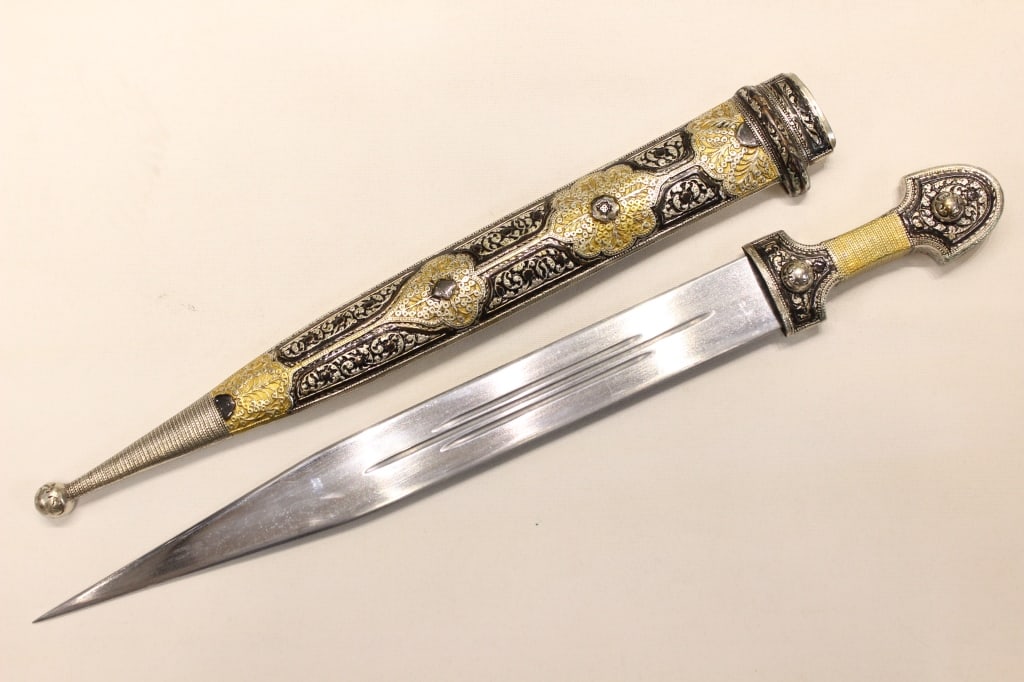 Caucasian Dagger decorated w Enamel (1 of 9)