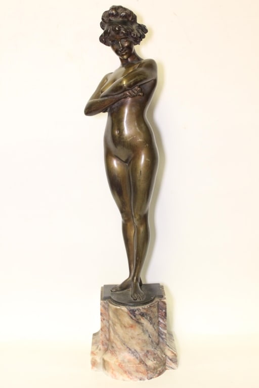 Signed "P.Philippe"Art Nouveau Sculpture in Bronze: Signed "P.Philippe"Art Nouveau Sculpture in Bronze Dimensions: 20" H. Paul Philippe is a French sculptor born in Berlin. He studied in Paris under Antonin Larroux. He executed a number of figures in v