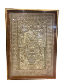 Large Indian Hand Made Embossed Silk Embroidery