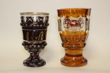 Two Bohemian Glass Cup