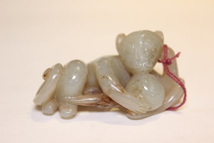 Chinese Jade Cared Monkey