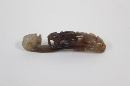 Chinese Jade Carved Dragon Belt Hook Buckle