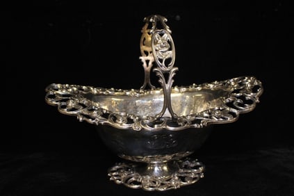 Vintage Sterling Silver Basket w Hallmarks