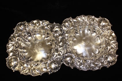 Sterling Silver Art-Nouveau Bowls w hallmark