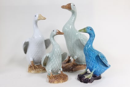 Lots of 4 Vintage Antique Chinese Republic Ducks Group