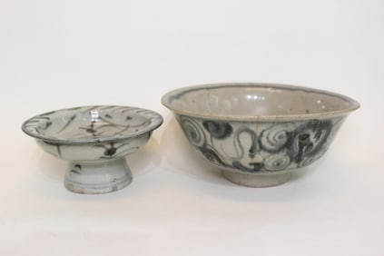 Two Chinese Antique Blue and White Bowls