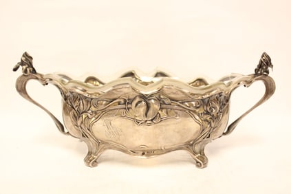 Art-Nouveau Silver and Crystal Centerpiece