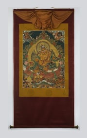 Qing Large Chinese Hand Paint Color Thanka