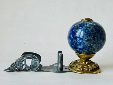 Chinese Lapiz Imperial Hat Finial