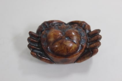 A Hand Carved Soapstone Crab