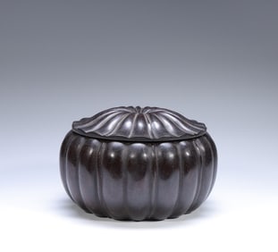 Chinese Zitan Wood Carved Tea Caddy