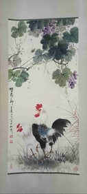 "Wang Xuetao" ,Chinese Ink Color Scroll Painting