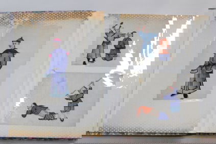 Chinese Antique Rice Paper Painting Album(19Pics)