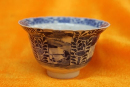 Kangxi Chinese Blue and White Porcelain Cup,Mark