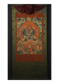 Large Chinese Hand Paint Thanka
