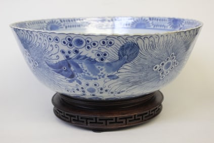Large Chinese Kangxi Blue and White Bowl,Mark