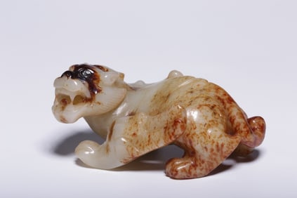 Qing Chinese Jade Carved Beast w Russet