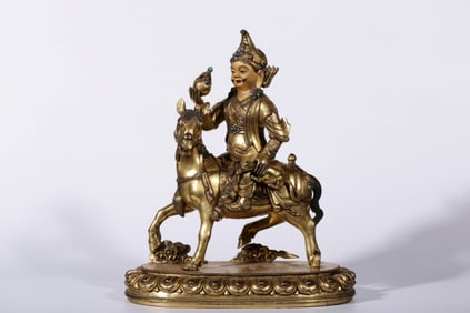 Qing Chinese Gilt Bronze Buddha Statue