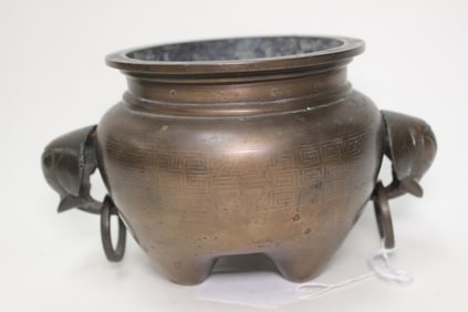 Qing Chinese Bronze Footed Incense Burner