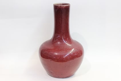 19th.C Chinese Red Glazed Vase