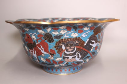 Chinese Cloisonne Punch Bowl,Mark