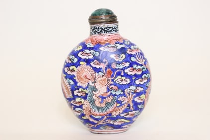 Qing Dynasty Chinese Cloisonne Snuff Bottle