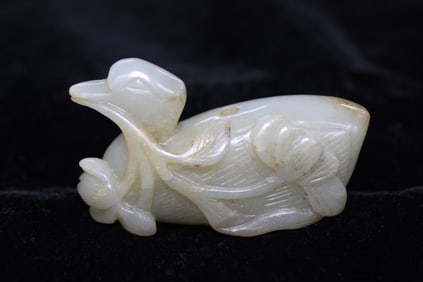 Chinese Jade Carved Swan/Duck Toggle