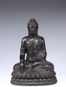 Chinese Zitan Wood Carved Buddha Statue