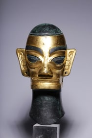 Chinese Gilt Bronze Buddha Head