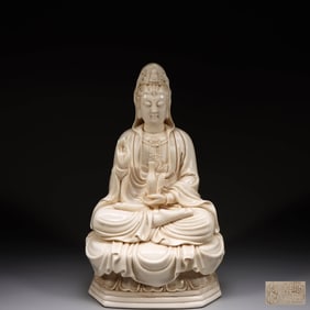 Chinese Mark Blanc De Porcelain Guanyin Statue