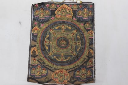 Vintage Chinese Hand Paint Thanka
