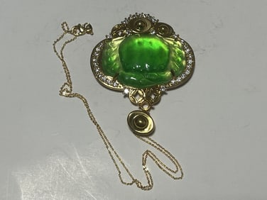 Green Crab Pendant Necklace