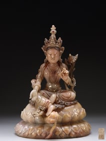 Chinese Soapstone Carved Buddha Statue