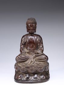 Qing Chinese Zitan Wood Carved Buddha Statue