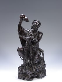 Chinese Zitan Wood Carved Figural