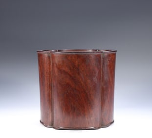 Chinese Huanghuali Wood Carved Brushpot