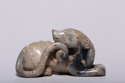 Chinese Ancient Jade Carved Dog