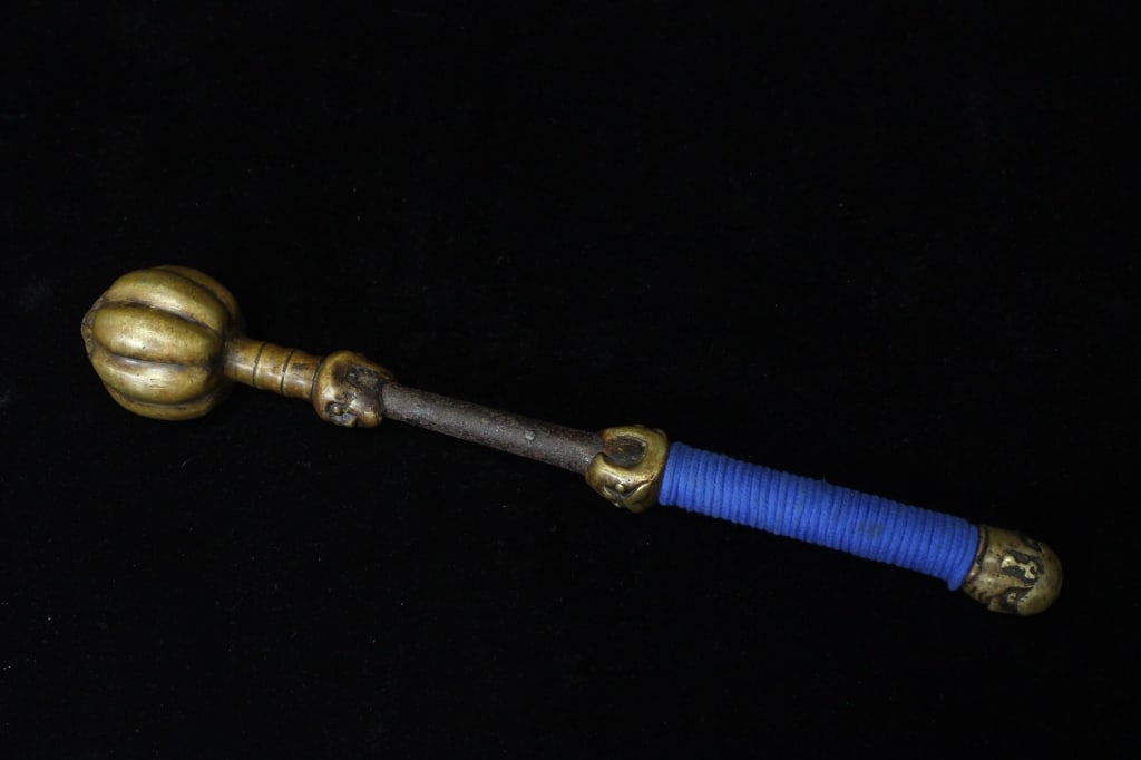 Qing Dynasty Chinese Bronze Melon Form Hammer as a Old Style Weapon (1 of 7)