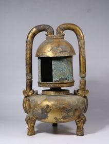 Chinese Gilt Bronze Footed Palace Lantern