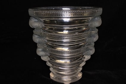 Vintage Design Rene R.Lalique Glass Vase