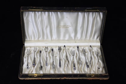J.E.Caldwell Sterling Silver Fruit Fork Set
